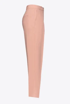 Tailleurs Et Ensembles|PINKO Pantalon Coupe Carotte En Satin Rose - Camee
