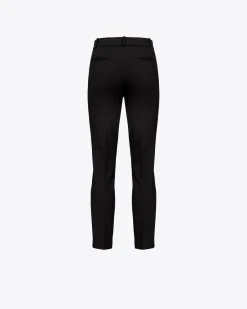 Tailleurs Et Ensembles|PINKO Pantalon Coupe Cigarette En Maille Roma Noir Limousine