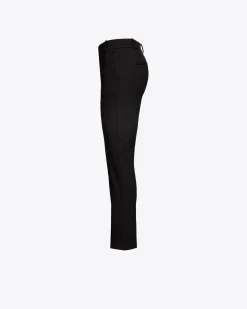 Tailleurs Et Ensembles|PINKO Pantalon Coupe Cigarette En Maille Roma Noir Limousine