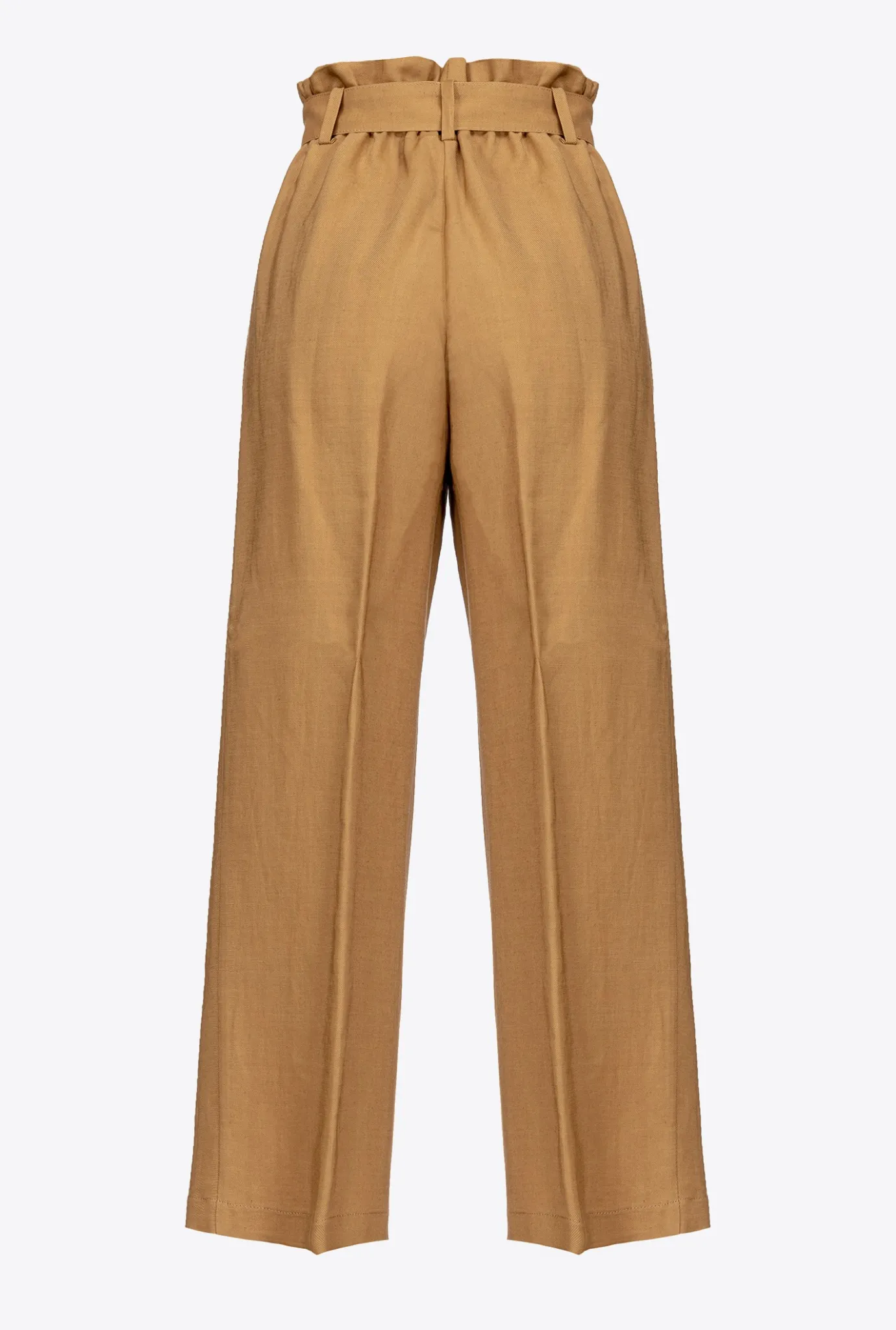 Tailleurs Et Ensembles|PINKO Pantalon En Lin Avec Ceinture Noeud Moutarde