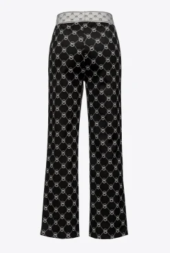 Tailleurs Et Ensembles|PINKO Pantalon En Maille Jacquard Monogram Noir/Ecru