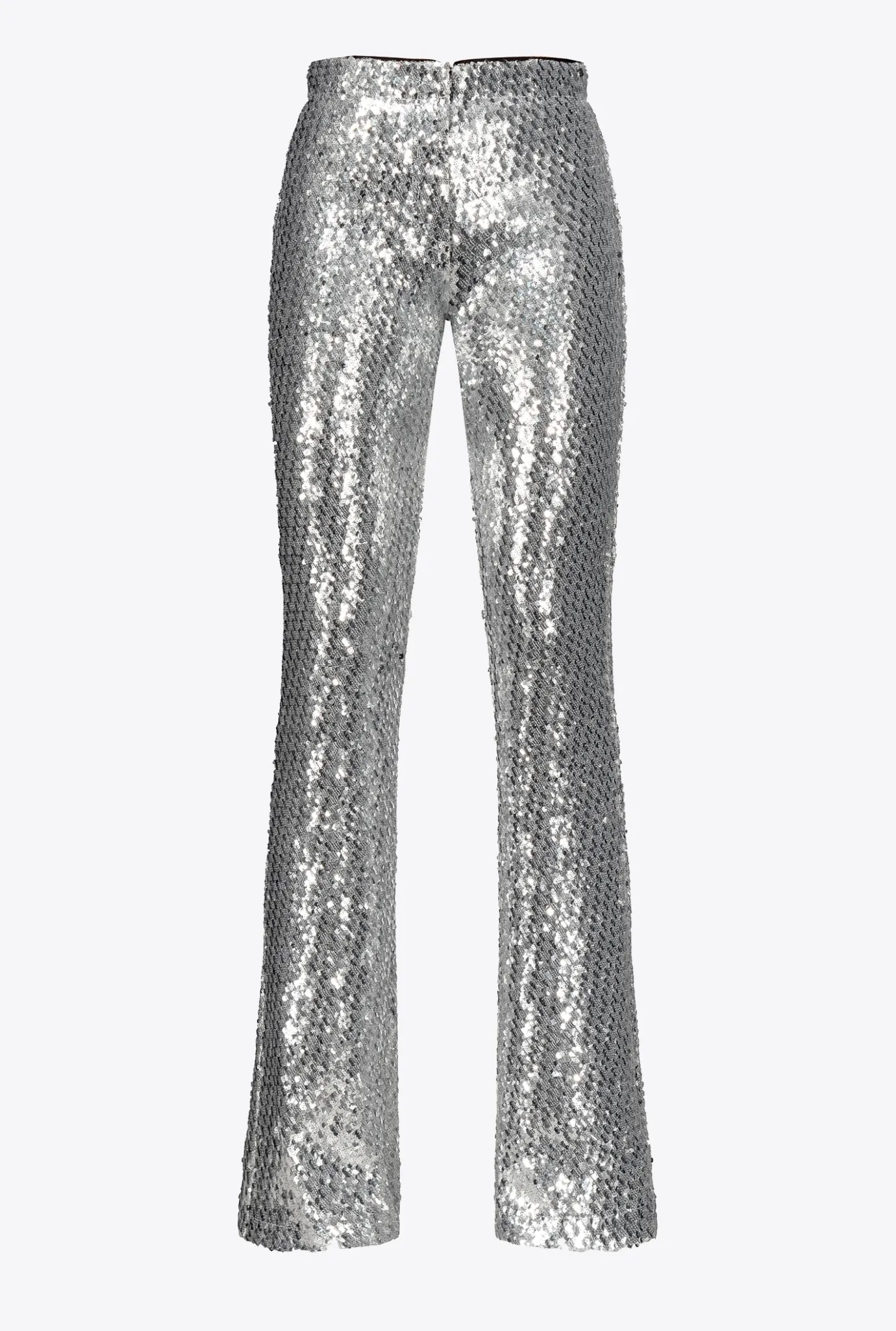 Tailleurs Et Ensembles|PINKO Pantalon Entierement Paillete Argent-Metallise