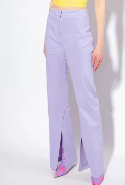 Tailleurs Et Ensembles|PINKO Pantalon Fendu En Bas Orchidee Claire