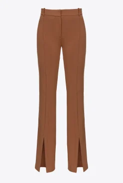 Tailleurs Et Ensembles|PINKO Pantalon Fendu En Bas Marron - Basset