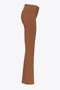 Tailleurs Et Ensembles|PINKO Pantalon Fendu En Bas Marron - Basset