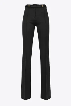 Tailleurs Et Ensembles|PINKO Pantalon Flare A Boutons Noir Limousine