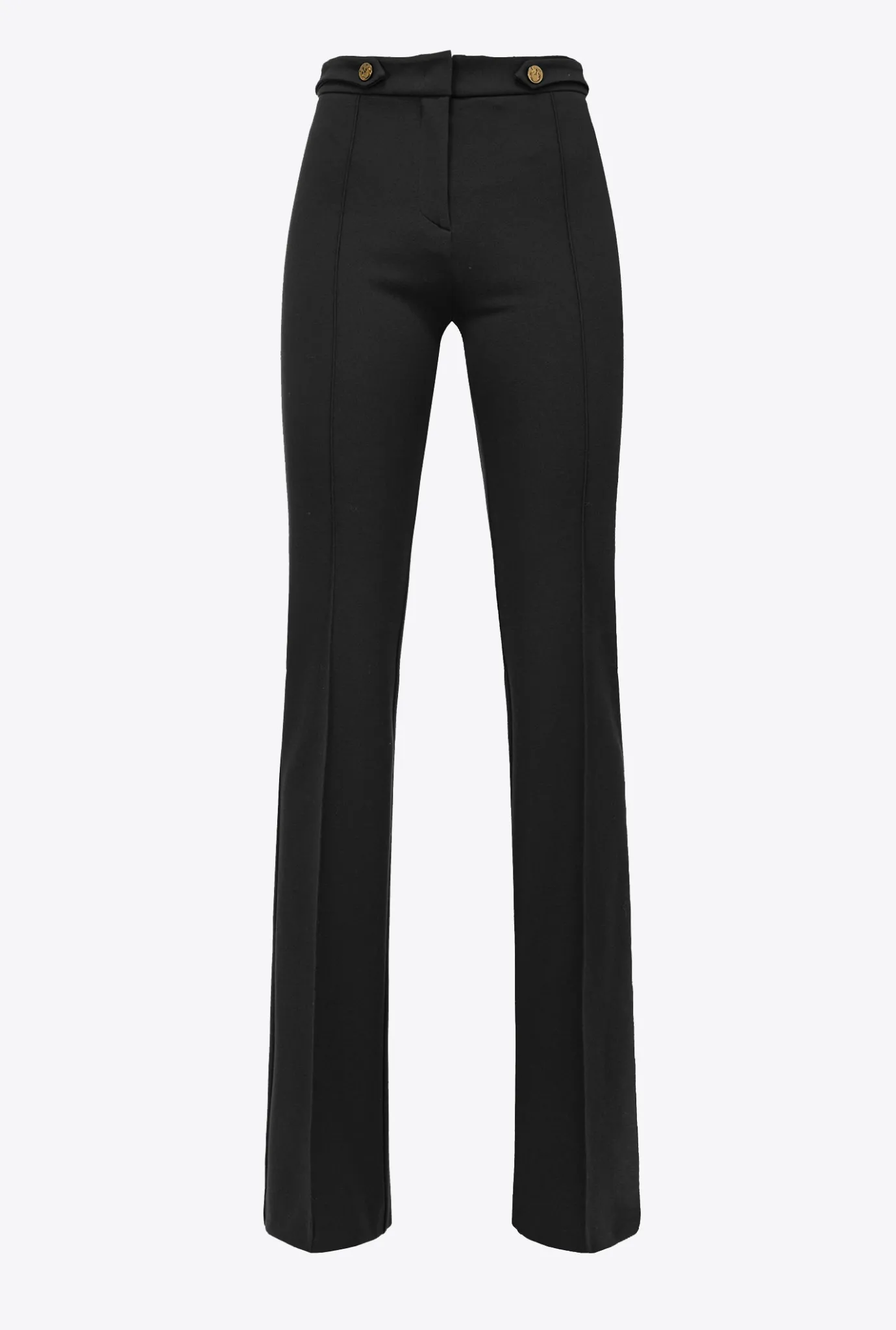 Tailleurs Et Ensembles|PINKO Pantalon Flare A Boutons Noir Limousine