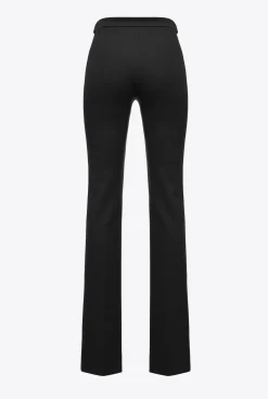 Tailleurs Et Ensembles|PINKO Pantalon Flare A Boutons Noir Limousine