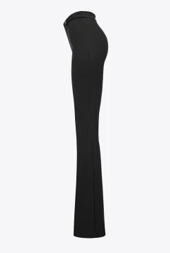 Tailleurs Et Ensembles|PINKO Pantalon Flare A Boutons Noir Limousine