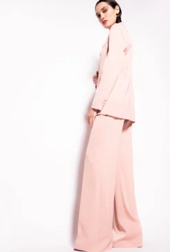 Tailleurs Et Ensembles|PINKO Pantalon Flare Brillant Rose - Camee