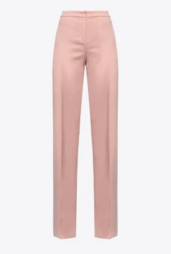 Tailleurs Et Ensembles|PINKO Pantalon Flare Brillant Rose - Camee