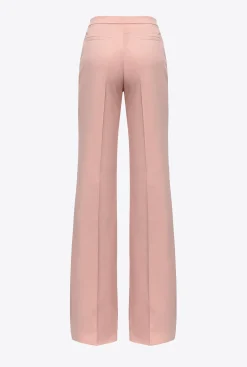 Tailleurs Et Ensembles|PINKO Pantalon Flare Brillant Rose - Camee