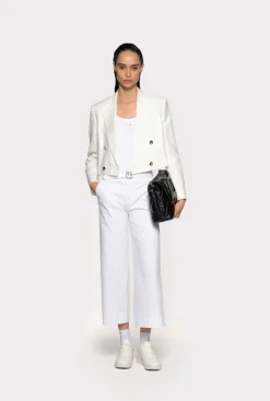 Jeans|PINKO Pantalon Flare Ceinture Blanc Brill.