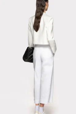 Jeans|PINKO Pantalon Flare Ceinture Blanc Brill.