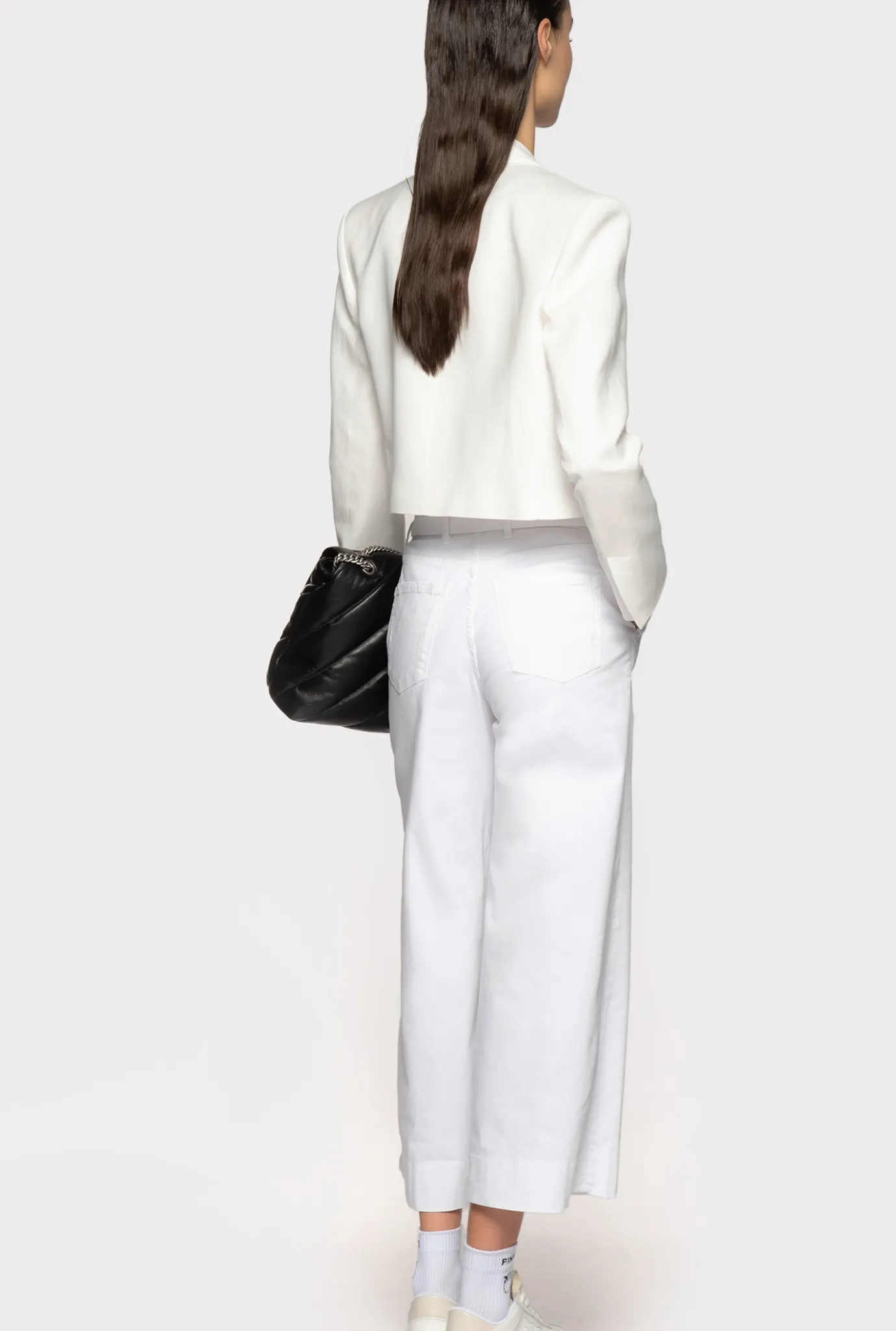 Jeans|PINKO Pantalon Flare Ceinture Blanc Brill.