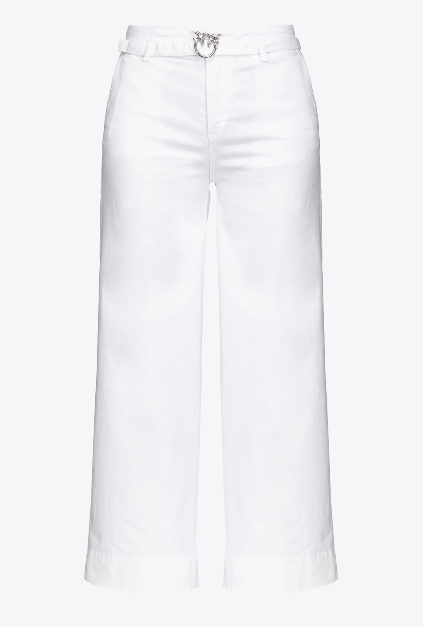 Jeans|PINKO Pantalon Flare Ceinture Blanc Brill.