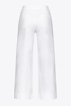 Jeans|PINKO Pantalon Flare Ceinture Blanc Brill.