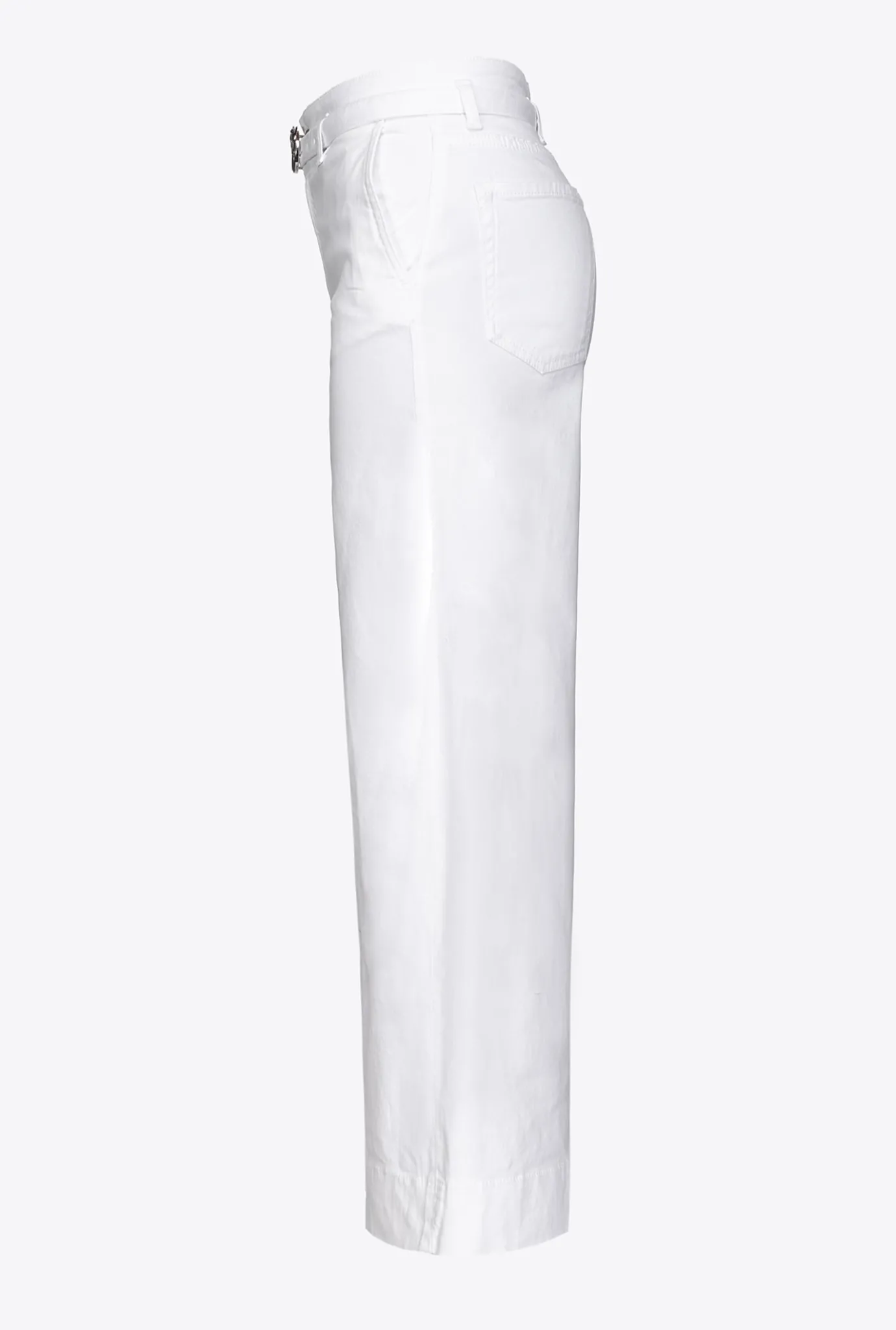 Jeans|PINKO Pantalon Flare Ceinture Blanc Brill.