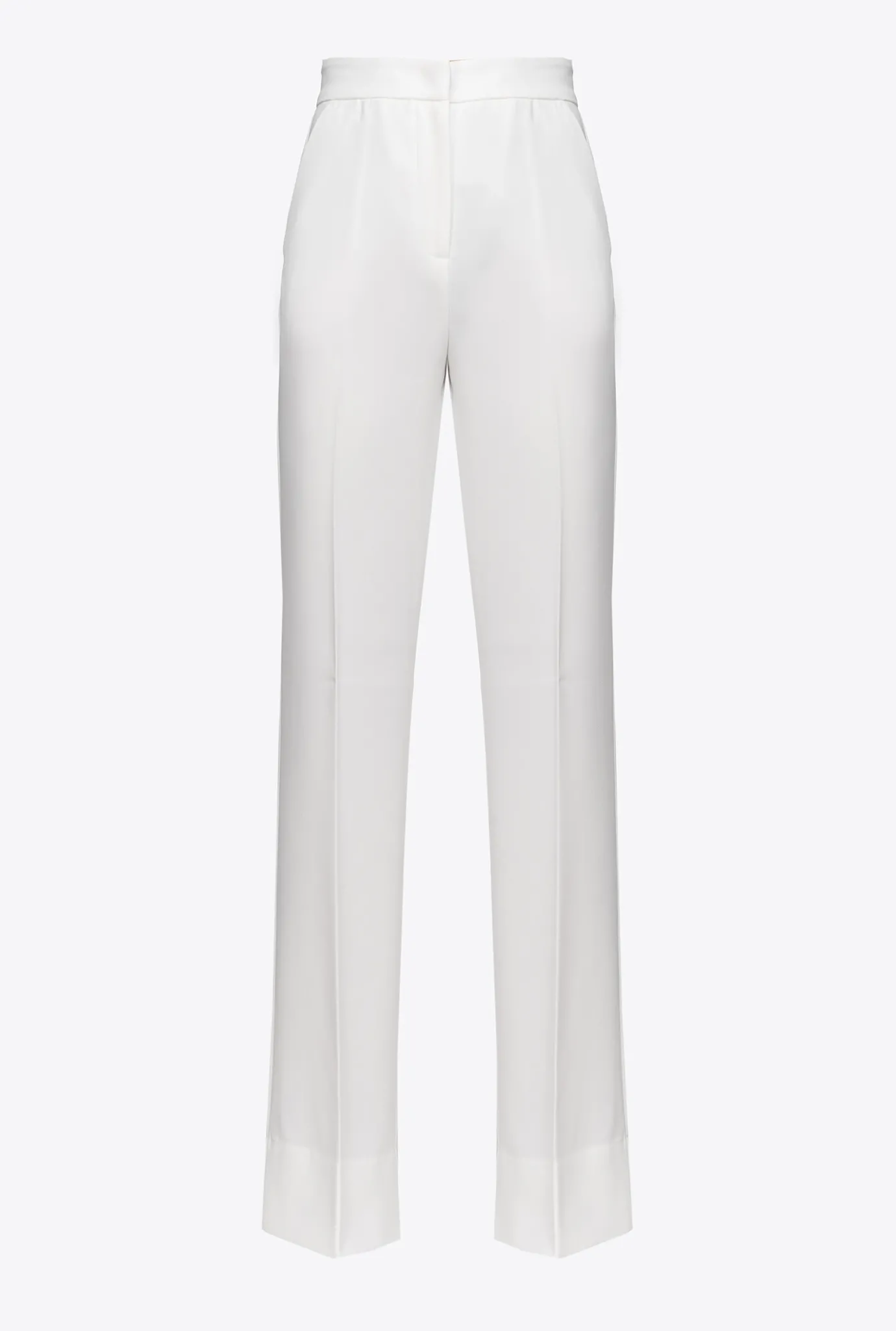 Tailleurs Et Ensembles|PINKO Pantalon Flare En Crepe De Polyester Blanc Lait