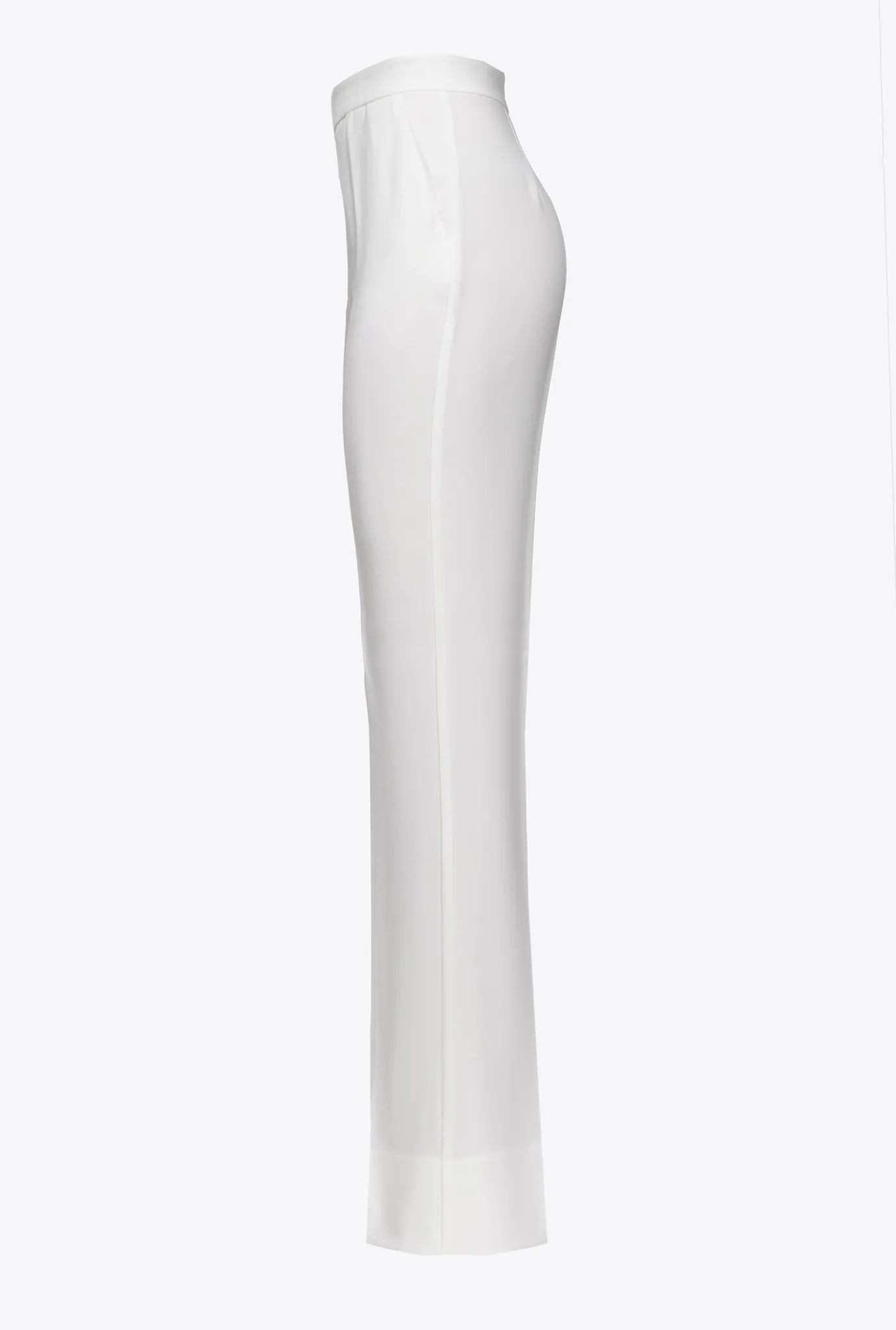 Tailleurs Et Ensembles|PINKO Pantalon Flare En Crepe De Polyester Blanc Lait