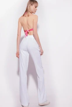 Tailleurs Et Ensembles|PINKO Pantalon Flare Stretch Blanc Nimbus