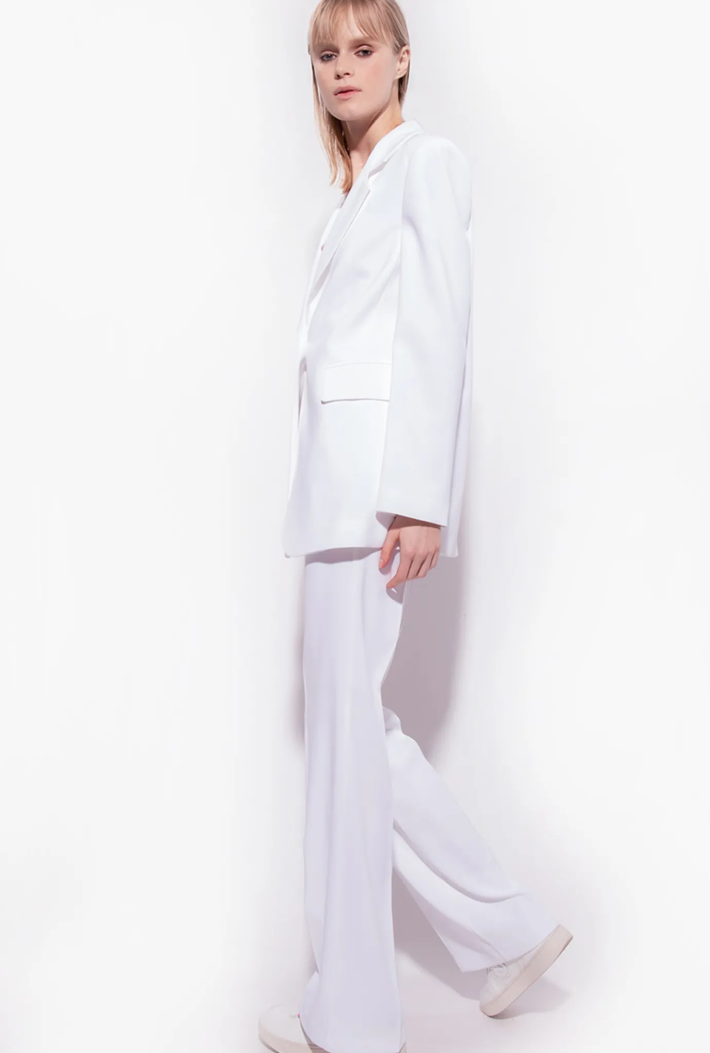Tailleurs Et Ensembles|PINKO Pantalon Flare Stretch Blanc Nimbus