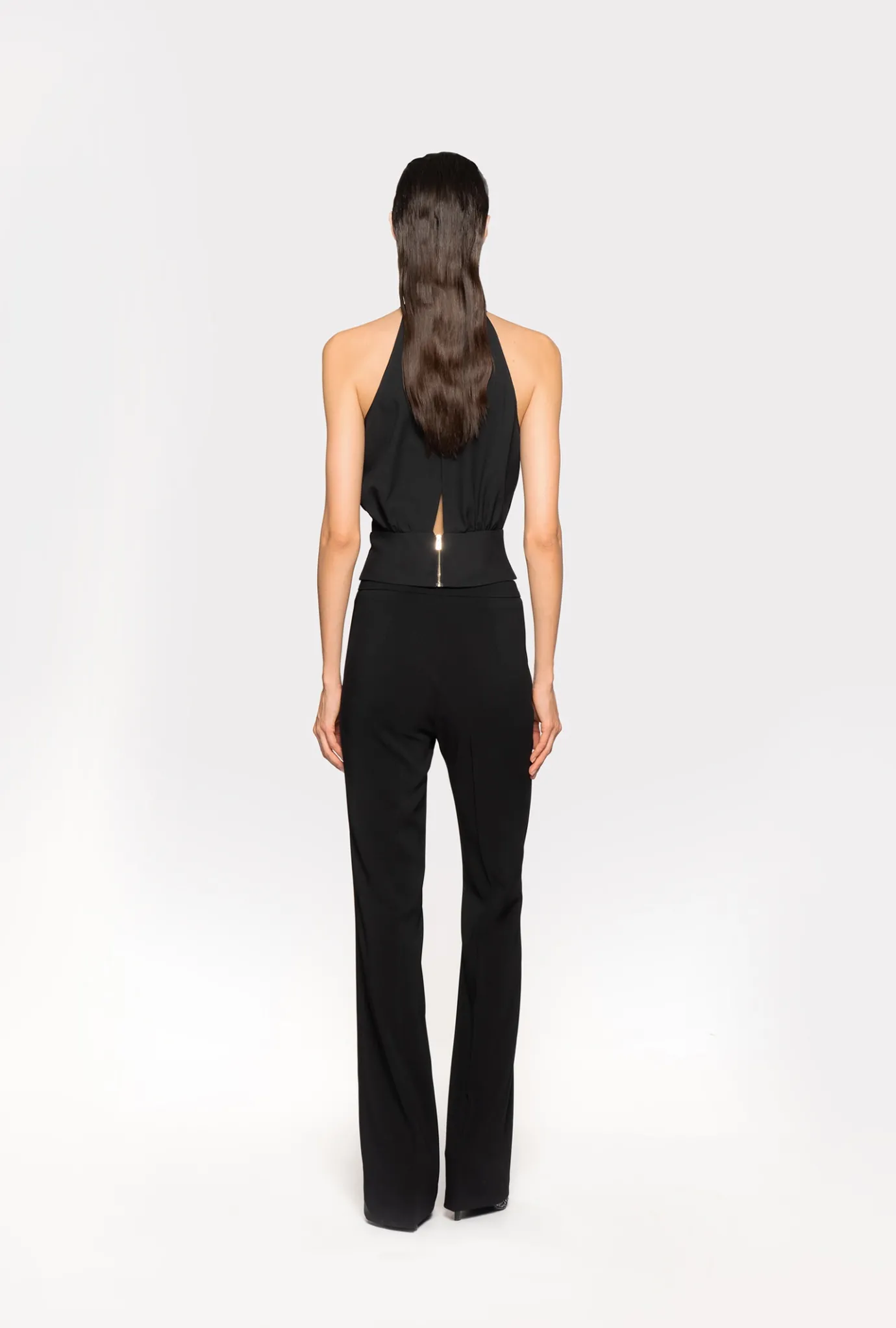 Tailleurs Et Ensembles|PINKO Pantalon Flare Stretch Noir Limousine