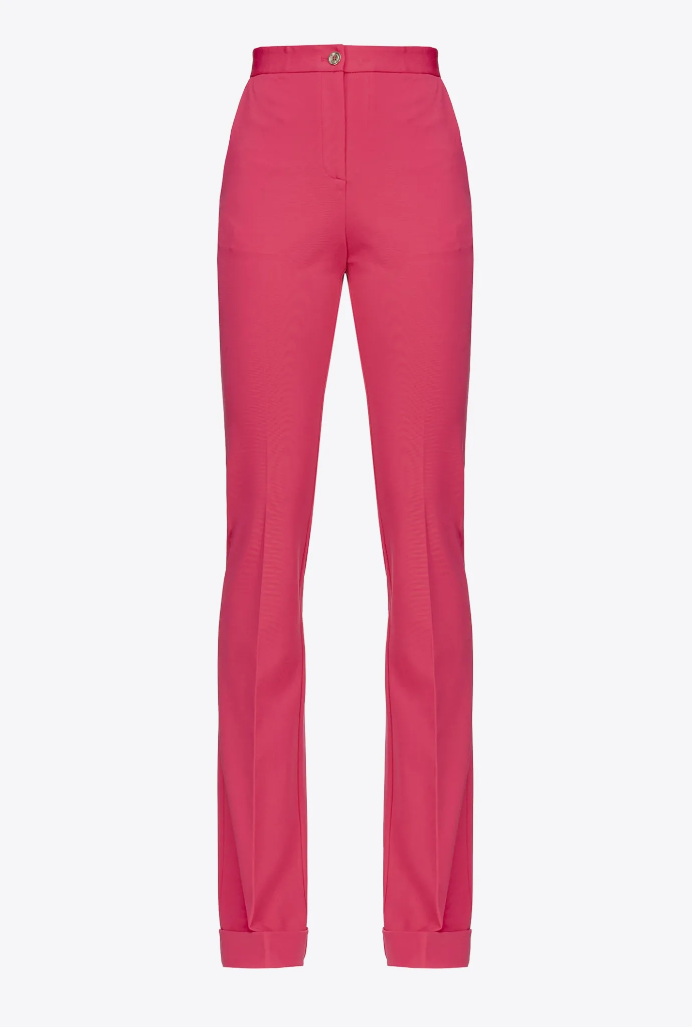 Tailleurs Et Ensembles|PINKO Pantalon Flare Taille Haute Rouge Framboise