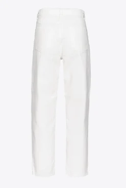 Jeans|PINKO Pantalon Mom Fit Dechire Blanc Brill.