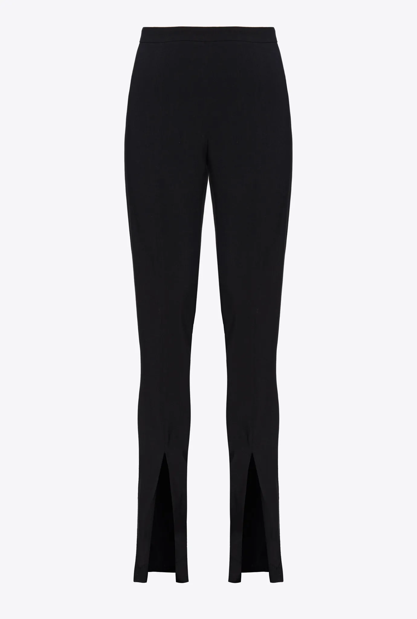 Tailleurs Et Ensembles|PINKO Pantalon Moulant Fendu En Bas Noir Limousine