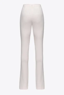 Tailleurs Et Ensembles|PINKO Pantalon Moulant Fendu En Bas Rose Nuage