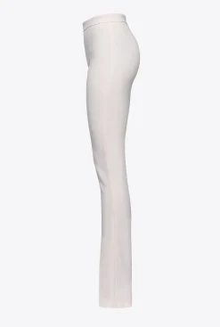 Tailleurs Et Ensembles|PINKO Pantalon Moulant Fendu En Bas Rose Nuage