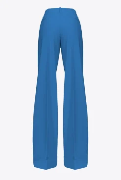 Tailleurs Et Ensembles|PINKO Pantalon Palazzo Taille Haute Bleu Directoire
