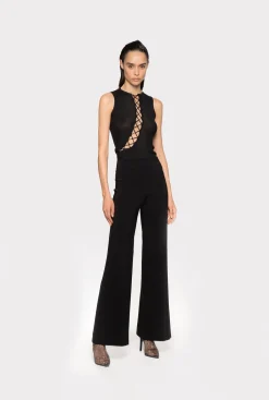 Tailleurs Et Ensembles|PINKO Pantalon Pattes D'Elephant Noir Limousine