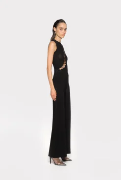 Tailleurs Et Ensembles|PINKO Pantalon Pattes D'Elephant Noir Limousine