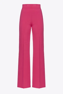 Tailleurs Et Ensembles|PINKO Pantalon Pattes D'Elephant Rouge Framboise
