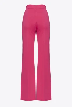 Tailleurs Et Ensembles|PINKO Pantalon Pattes D'Elephant Rouge Framboise
