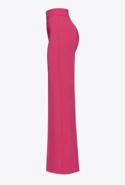 Tailleurs Et Ensembles|PINKO Pantalon Pattes D'Elephant Rouge Framboise