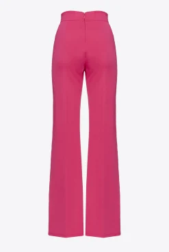 Tailleurs Et Ensembles|PINKO Pantalon Pattes D'Elephant Rouge Framboise