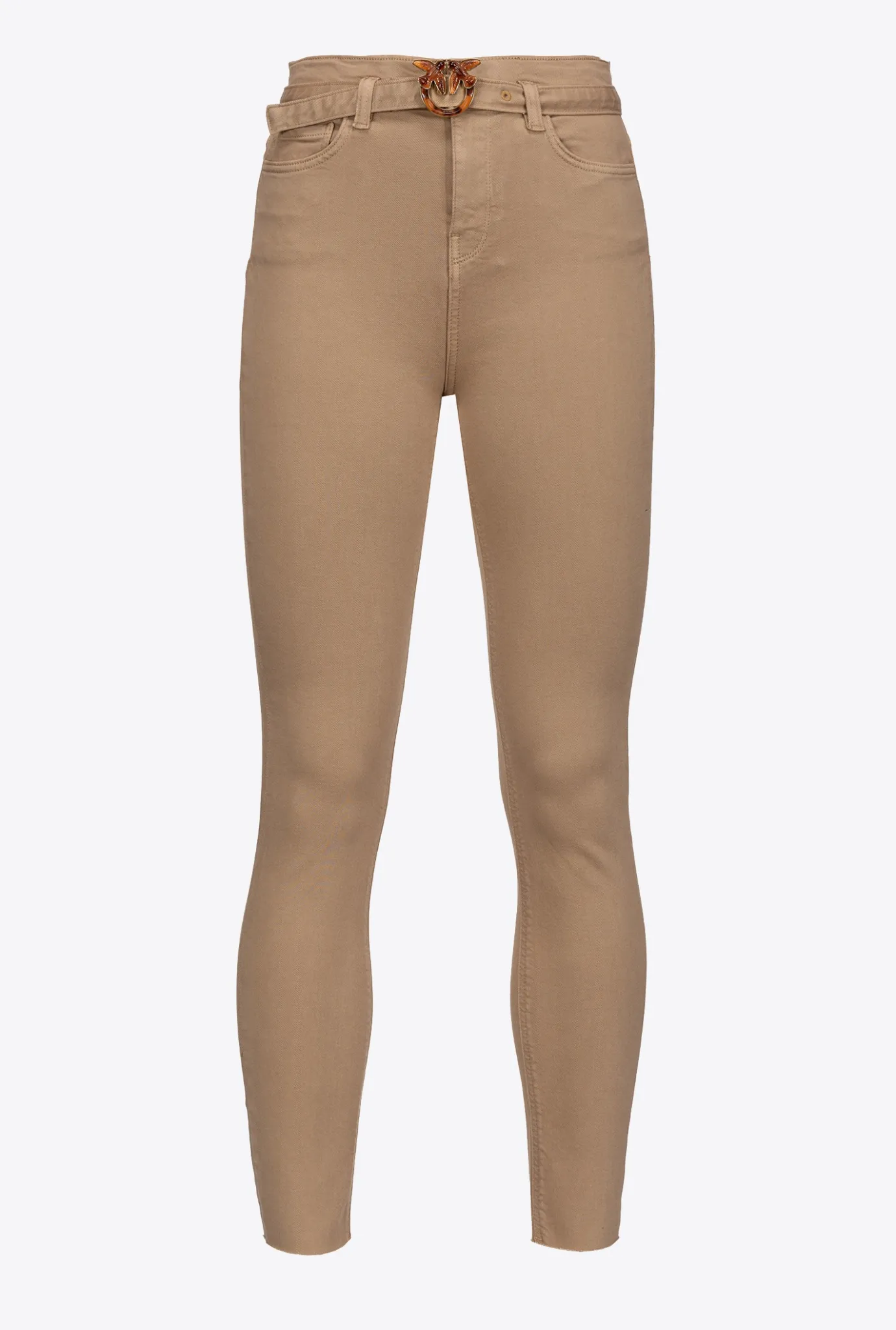 Jeans|PINKO Pantalon Skinny A Ceinture Love Birds Beige Castor