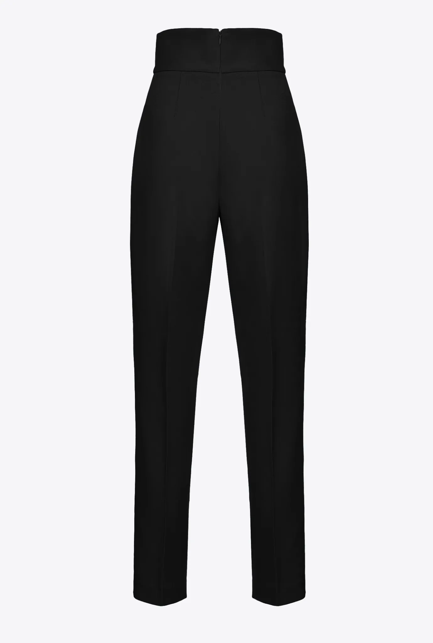 Pantalons|PINKO Pantalon Taille Haute En Crepe Stretch Noir Limousine