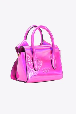 Sacs De Soirée|PINKO Petit Sac A Main Aika Effet Miroir Rose Pinko-Or Antique