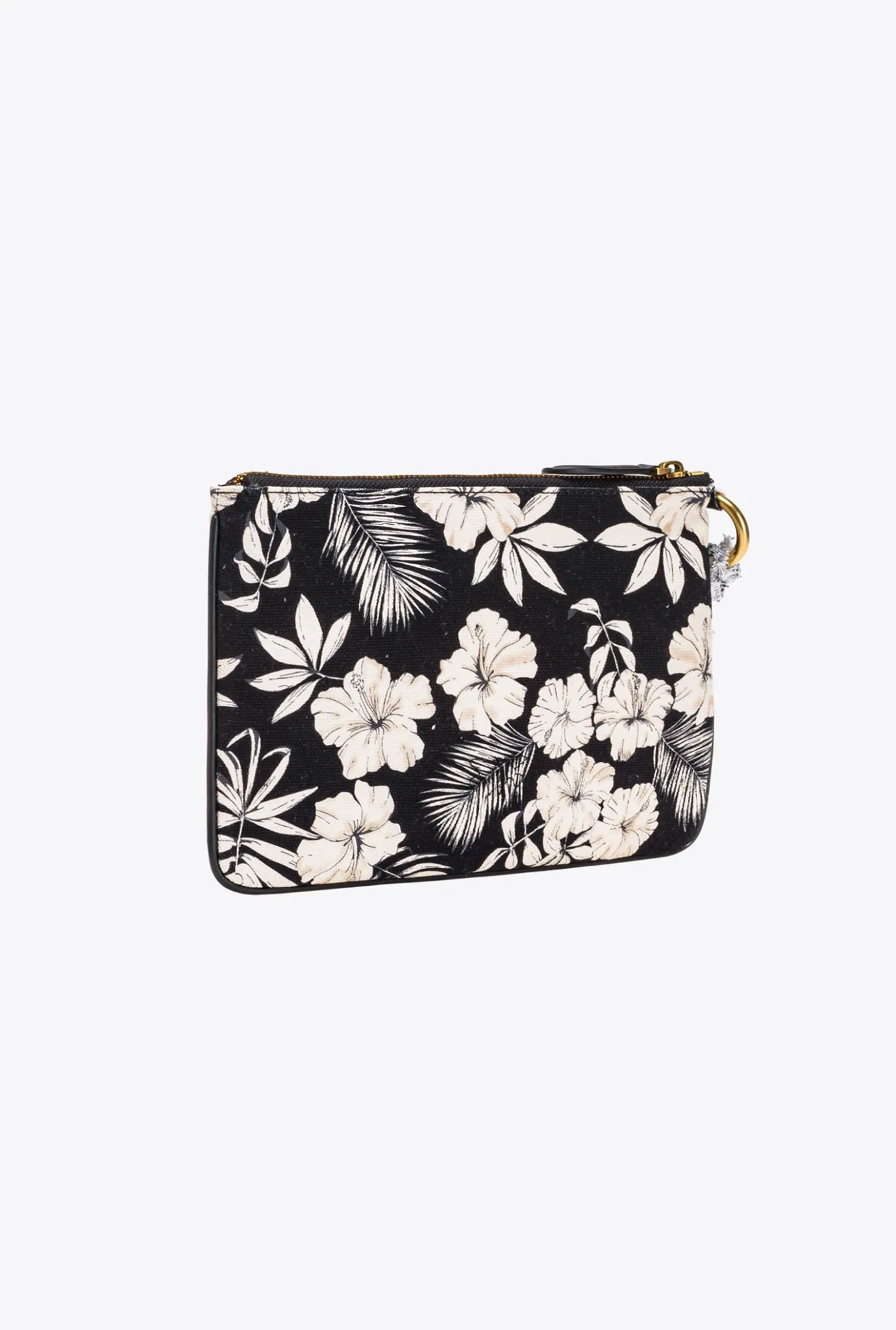 Autres Accessoires|PINKO Pochette Flat Bag En Canvas Recycle Imprime Noir/Beurre