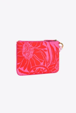 Autres Accessoires|PINKO Pochette Flat Bag En Canvas Recycle Imprime Rose/Rouge