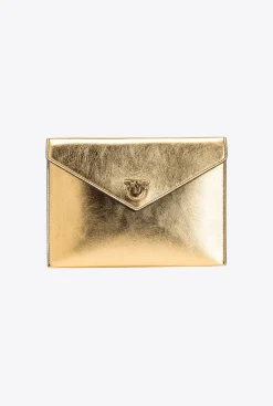 Sacs De Soirée|PINKO Pochette Flat Bag Lamee Or-Or Antique