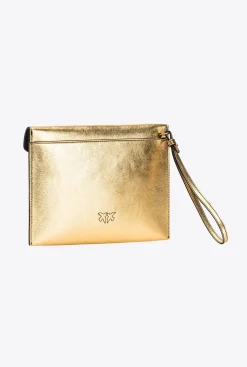 Sacs De Soirée|PINKO Pochette Flat Bag Lamee Or-Or Antique