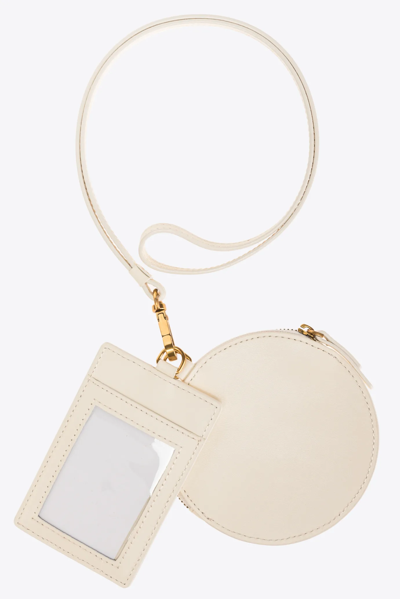 Maroquinerie|PINKO Pochettes Tour De Cou En Cuir Blanc+Blanc-Or Antique