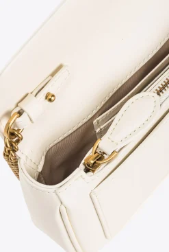 Sacs À Bandoulière|PINKO Pocket Love Bag One Simply Blanc+Blanc-Or Antique