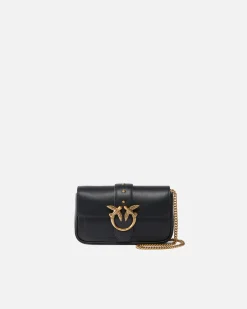 Sacs À Bandoulière|PINKO Pocket Love Bag One Simply Noir-Vieil Or