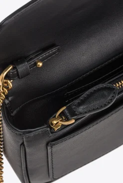 Sacs À Bandoulière|PINKO Pocket Love Bag One Simply Noir-Vieil Or